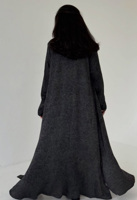 The Slate Granite Jacquard Evening Coat